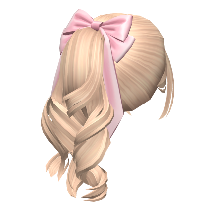 Soft Wavy Flowy Ponytail w/ Bow (Blonde) Roblox item