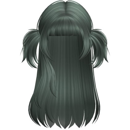 Dark Green Y2K Long Twin-Tail Hair