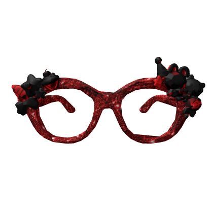 Harajuku Glitter Vampire Gothic Glasses - Dark Red