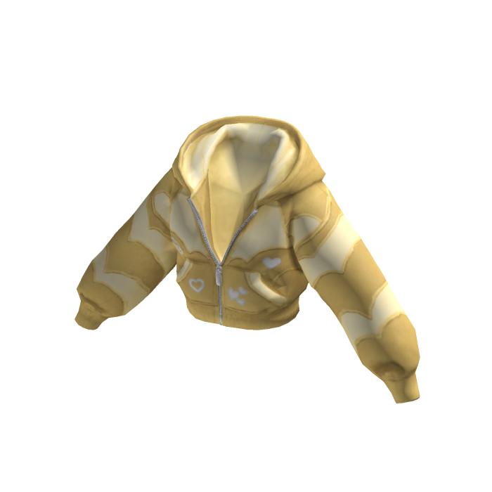 Cropped Yellow Heart Hoodie