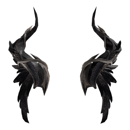 Crow-Feathered Omen Horns (Monochrome)