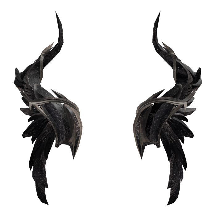 Crow-Feathered Omen Horns (Monochrome)