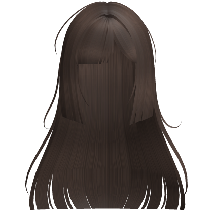 Cute Long Hime Cut Hair w/ Side Bang (Brown) Roblox item