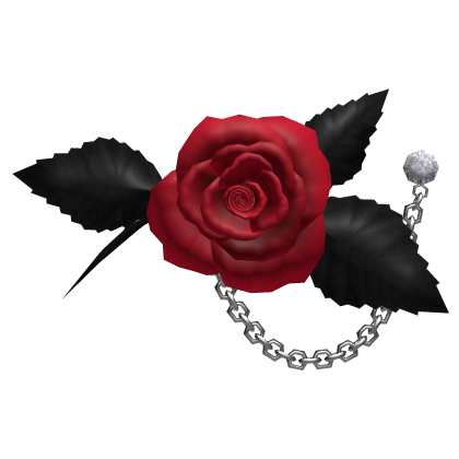Gothic Red Black Rose Lapel Pin Chain 1.0 thumbnail