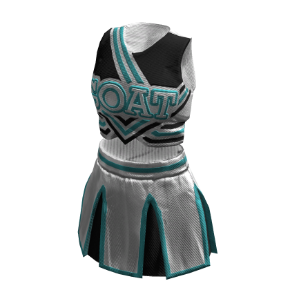 Cheerleader Uniform | White Black Cyan thumbnail