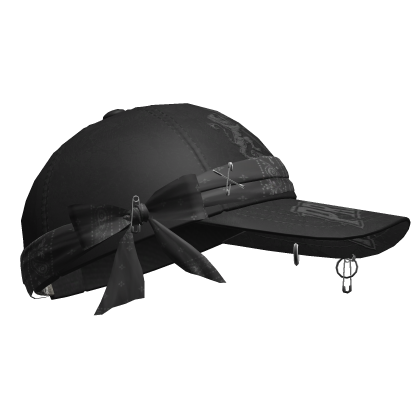Y2k Tilted Bandana Cap Black V2