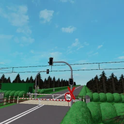 German railroad crossing icon