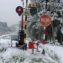 Thai railroad crossing Khlong Chang icon
