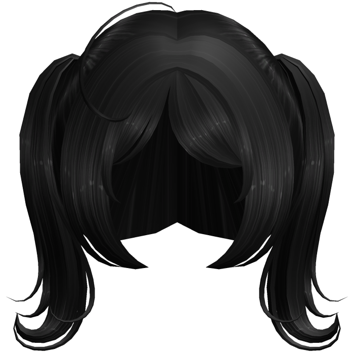 ✚ Kawaii Soft Swirly Doll Pigtails in Shiny Black