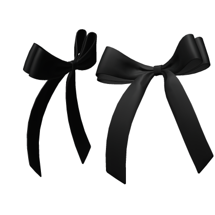 Double Bows Black Dainty Hair Clips Cute Adorable Roblox item