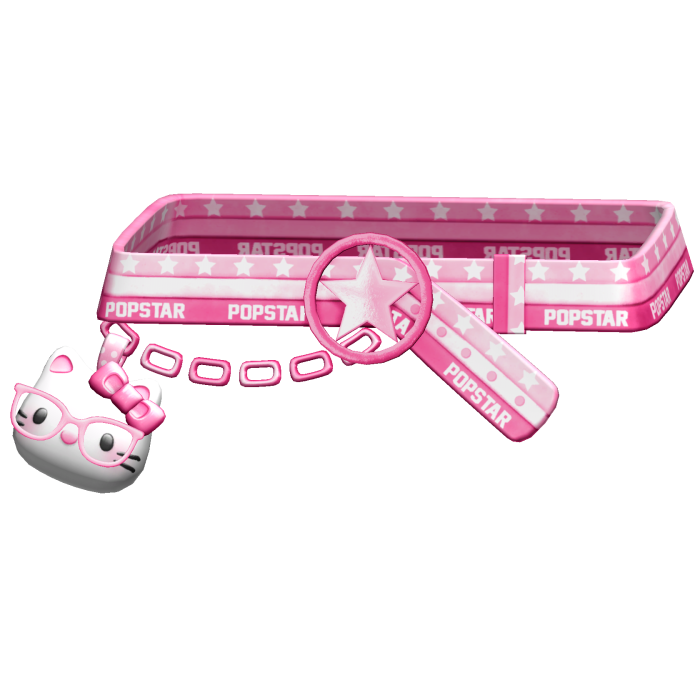 Amekaji Gyaru Harajuku Kitty Chain Belt Pink 
