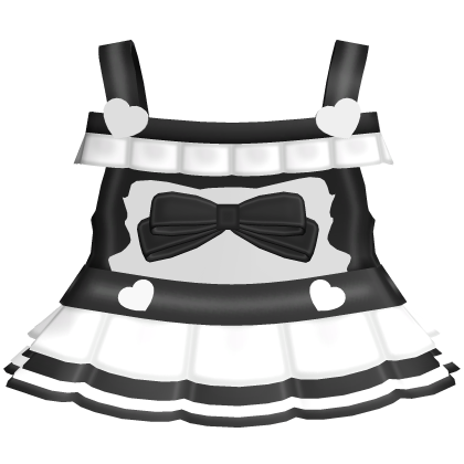 ♡ cute ruffled bow overalls in black Roblox item