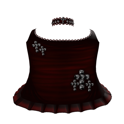 Punk Red Studded Cross Dress