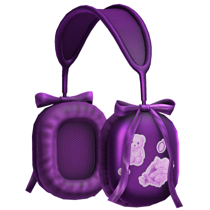 Ribboned Coquette Headphones (Purple) Roblox item