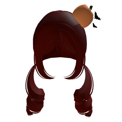 Cute Low Pigtails w/ Pumpkin [RED] Roblox item