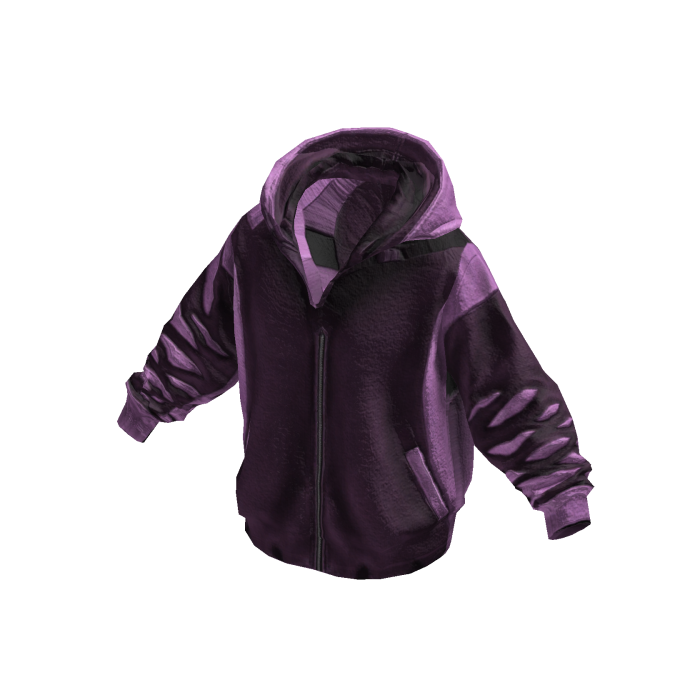 Dark Purple Panel Zip-Up Hoodie