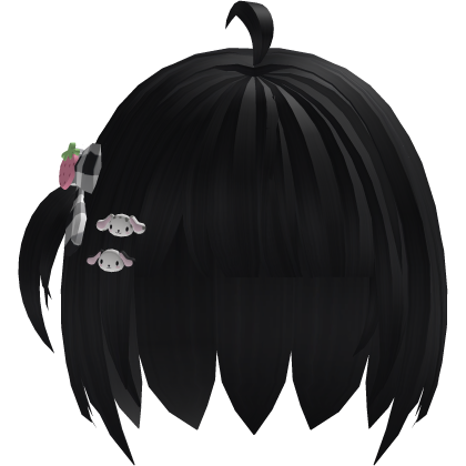Black Kawaii Short Bob W/ Mini Pigtail