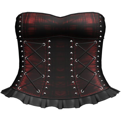 Gothic Plaid Studded Dress in Red & Black Roblox item