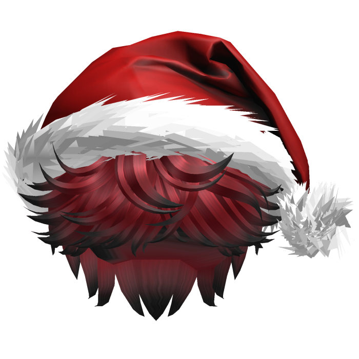 Messy Fluffy Black And Red Hair a Santa Hat Y2k