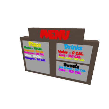 CHUCK E CHEESE MENU