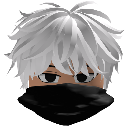 Fluffy Messy Emo Sleepy Boy Hair Mask White Roblox item