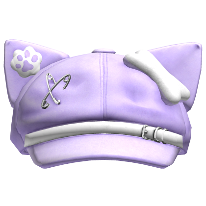 Light Purple Kawaii Cat Beret