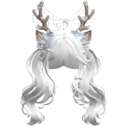 Ethereal Christmas Fairy Fawn Pigtails w/ Antlers