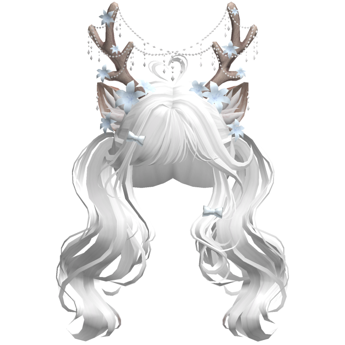 Ethereal Christmas Fairy Fawn Pigtails w/ Antlers