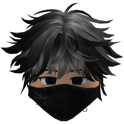 Cute Emo Boy Mask Black Y2K emo ( gray dark )