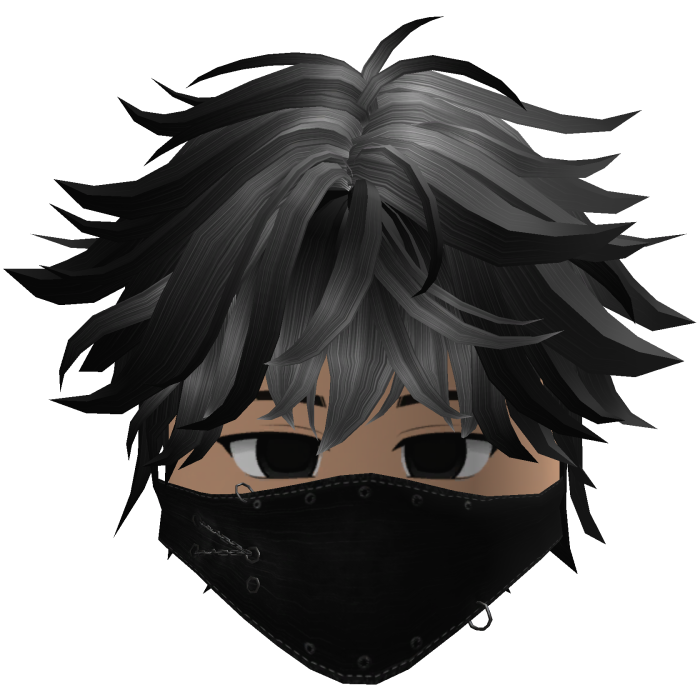 Cute Emo Boy Mask Black Y2K emo ( gray dark )