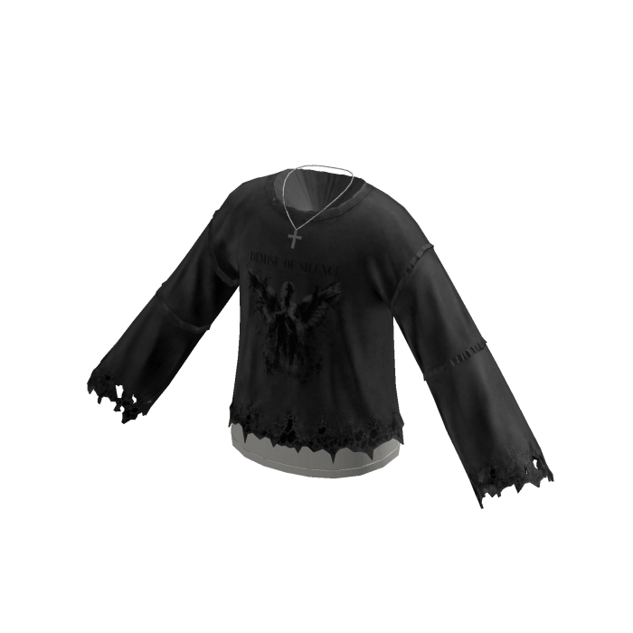 Fairy Grunge Angel Sweater w/ Chain (Black)