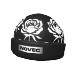 Y2K Rose Beanie Black and  White