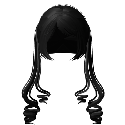 🐇 sweet curled long pick me pigtails hair black