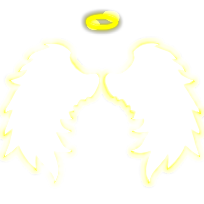 Glowing Angel Wings With Halo