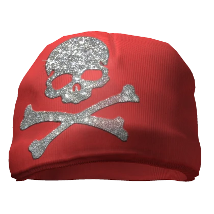 Y2K Streetwear Mc-Bling Skull Hardy Red Beanie | Roblox Item