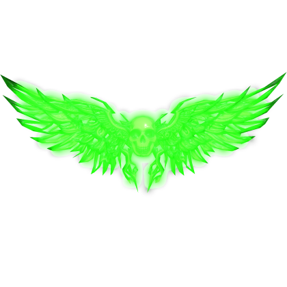 Neon Skull Glowing Wings (Emissive) - Green Roblox item