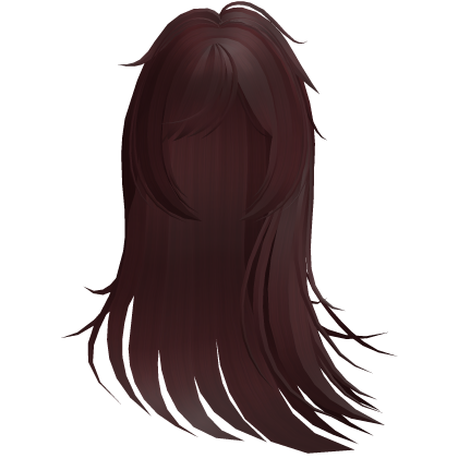 windy wispy long messy hair in red Roblox item