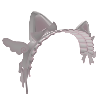 Cute White and Pink Kitty Hair Bonnet w/ Wings Roblox item