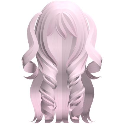 curly long princess pigtails pink hair Roblox item