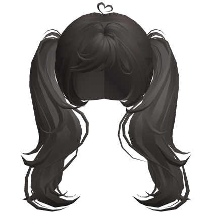Swirly curled girly shoujo pigtails in brown ♡ Roblox item