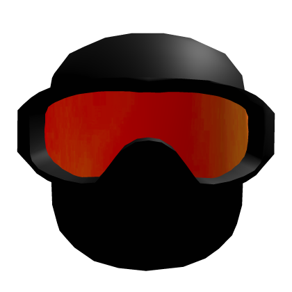 Black Tactical Ski Mask With Orange Goggles