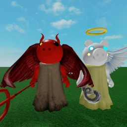 (BACK) survive the angel and devil piggy icon