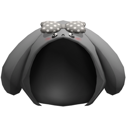 Gray Kawaii Dog Plush Hood