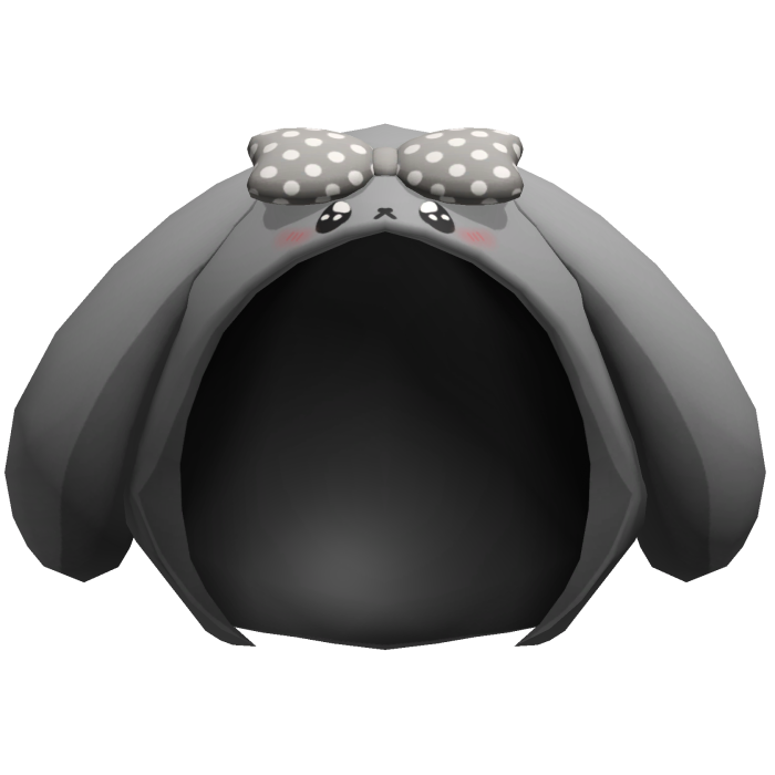 Gray Kawaii Dog Plush Hood