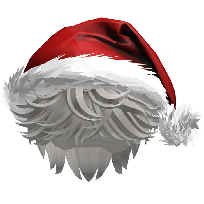 Messy Fluffy Gray Hair a Santa Hat Y2k