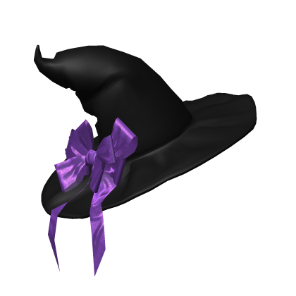 emo gothic halloween witch hat in black/purple Roblox item