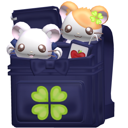 ♪ 〜 Dark Blue Clover Randoseru + Hamtaro Plushies