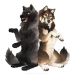 WOLFDOG AND DOG