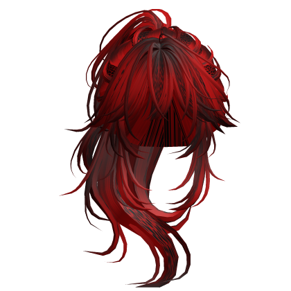 Wolfcut Anime Layered Ponytail Red Cheetah