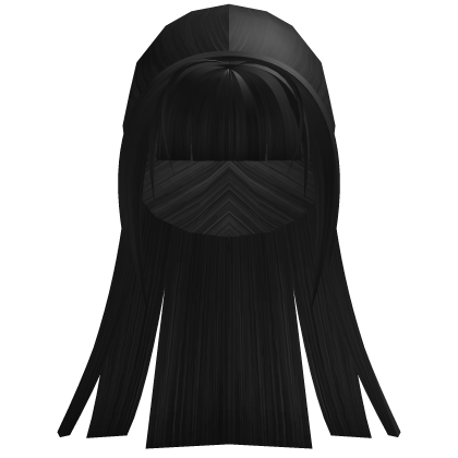 long ponytail hair w bangs (black) Roblox item